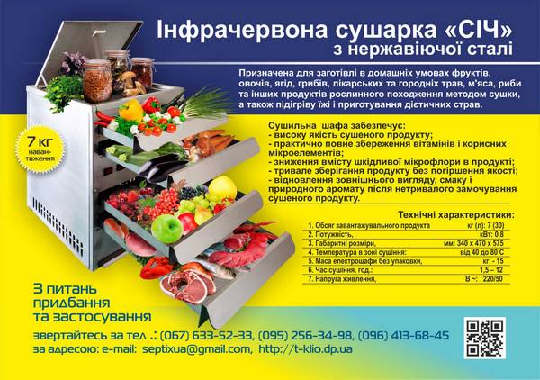 інфрачервона сушильна шафа СІЧ технічні характеристики сушильної шафи СІЧ