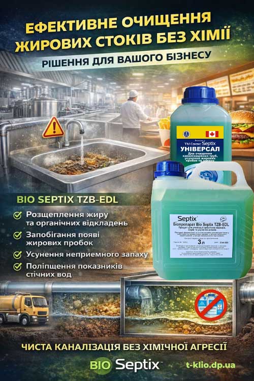 Bio Septix надає послуги обслуговування професійних промислових кухонь